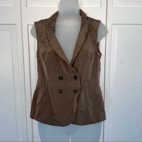 Banana Republic Brown Blazer Vest Suit 6 Office Career - Picture 10 of 10